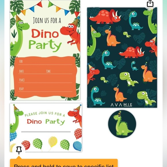 20 Pack Dino Party Dinosaur Invitations with Envelopes and Stickers - Picture 5 of 8